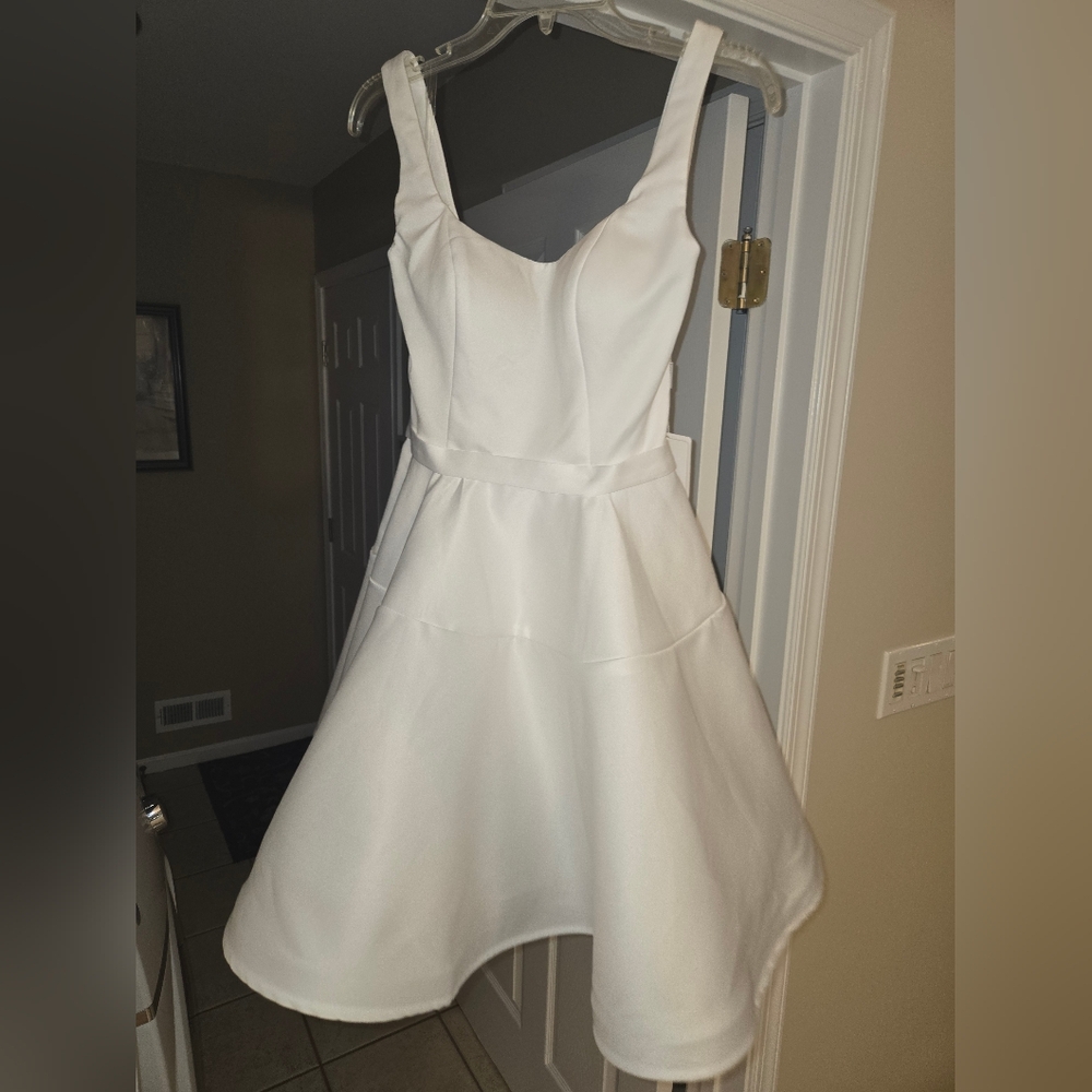 Stacee White Mini Dress for Weddings